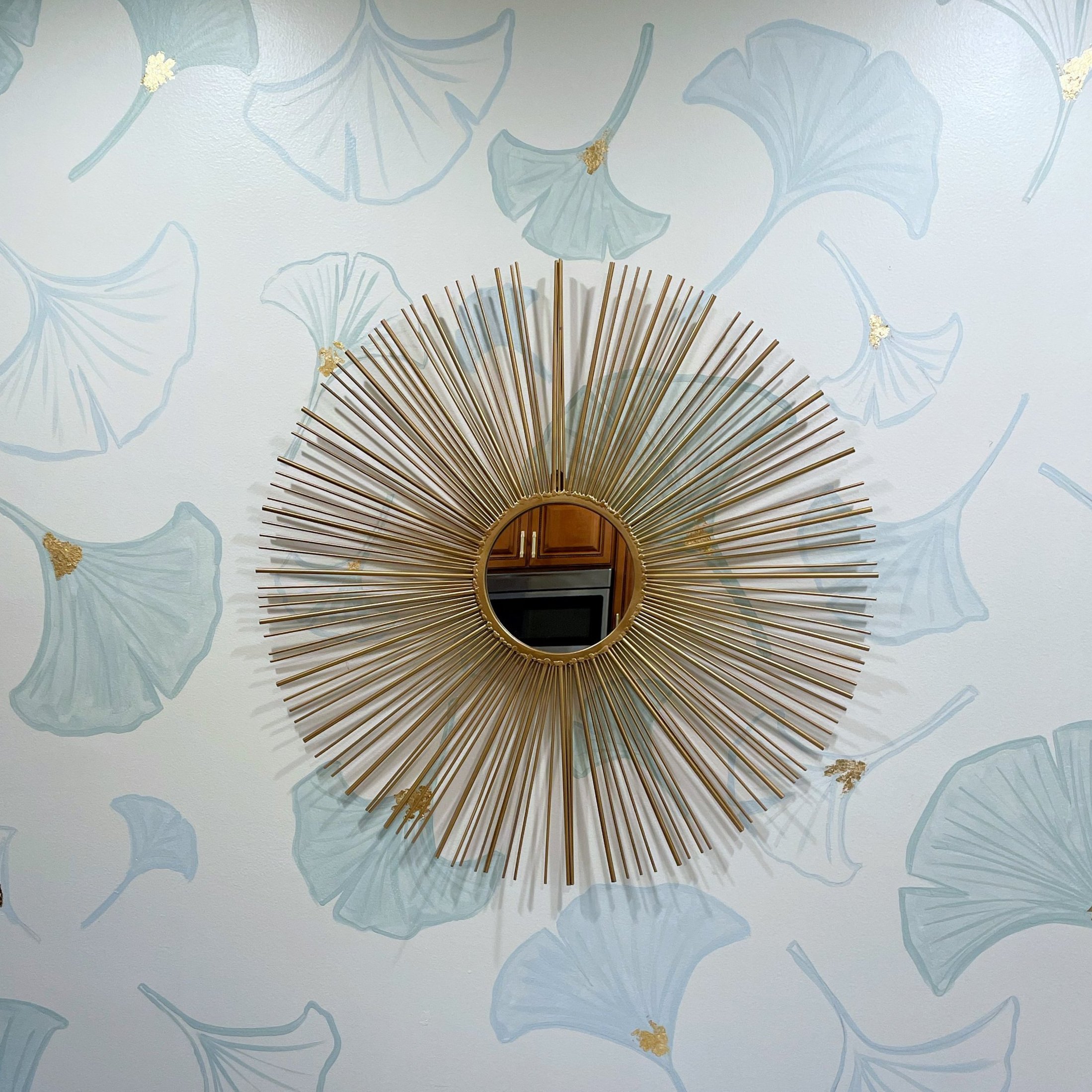 Ginkgo leaf handpainted wallpaper