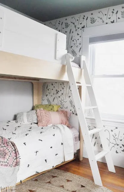 bunk beds in room with wall stencil.jpg