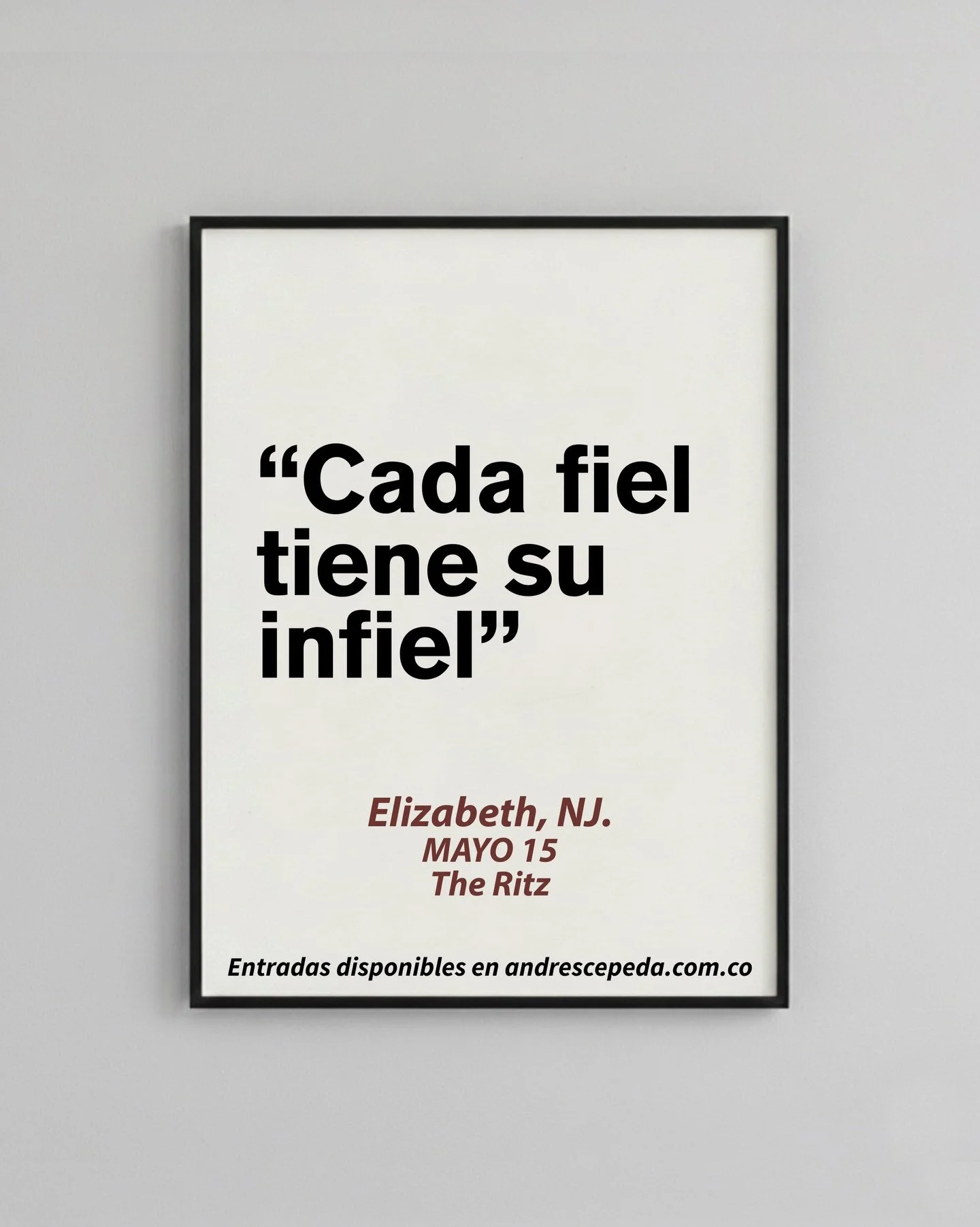 Porque en esta vida cruel, hay que ir a cantar la tusa a todo volumen. 💔❤️&zwj;🩹
Nos vemos en Elizabeth, NJ el pr&oacute;ximo 15 de mayo.
🎟️ andrescepeda.com.co