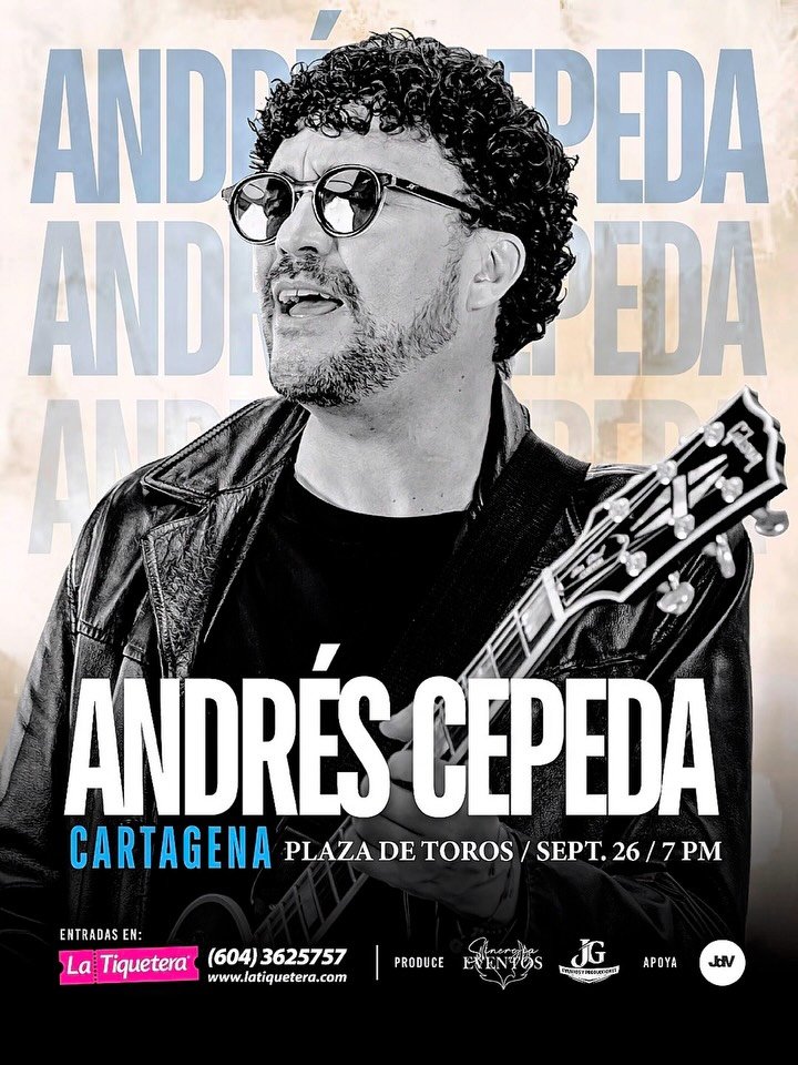 &iexcl;Hola Cartagena! Qu&eacute; felicidad anunciar que estaremos en la Plaza de Toros el pr&oacute;ximo 26 de septiembre.
Las entradas ya est&aacute;n disponibles en andrescepeda.com.co o en @latiquetera.