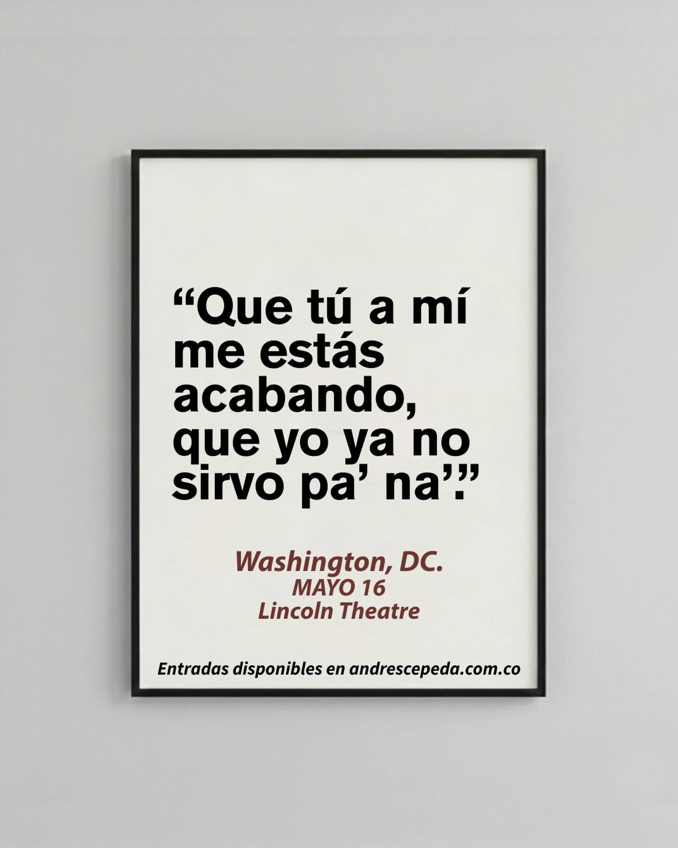 Que ya no soy ni mi sombra&hellip; 🎵 
DC &iquest;Vamos a vernos para cantarla juntos?
Entradas en andrescepeda.com.co