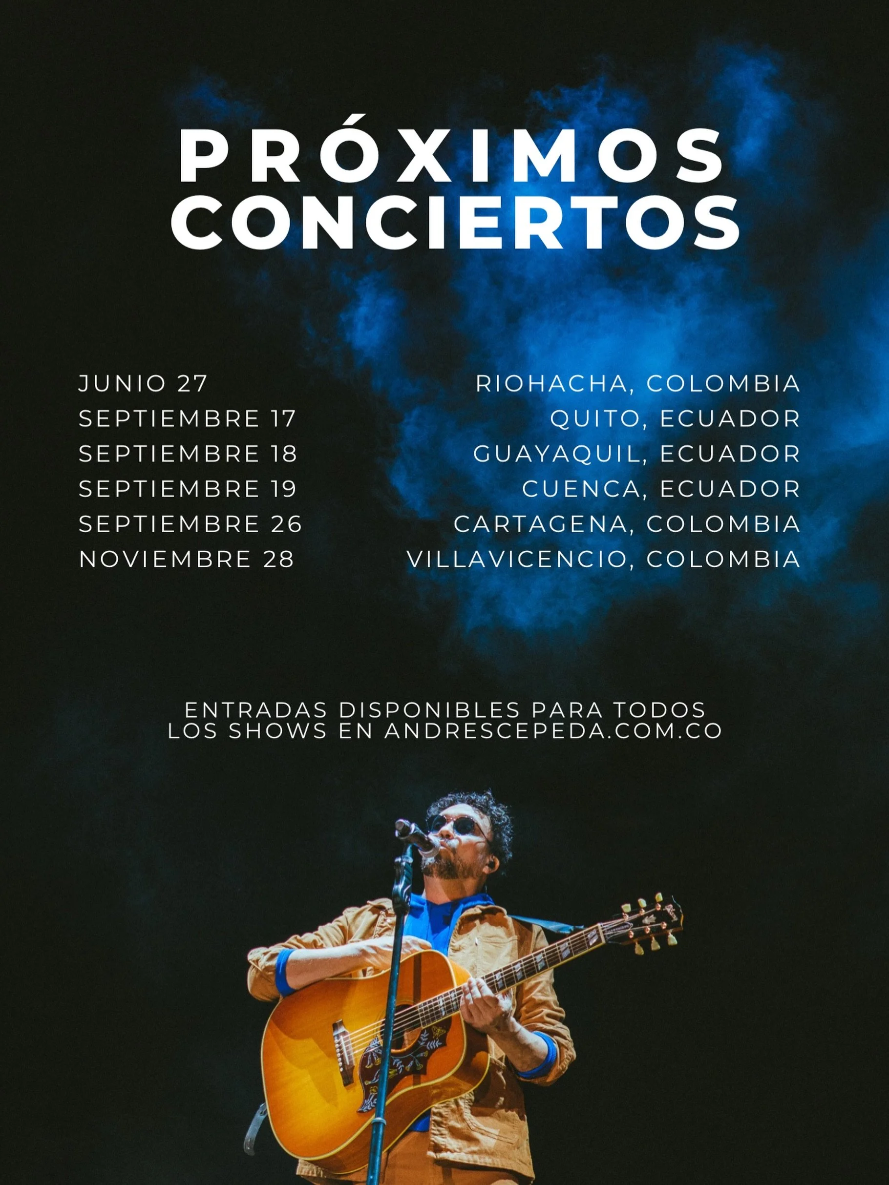 Entradas disponibles en andrescepeda.com.co 

&iquest;En qu&eacute; ciudad vamos a vernos para cantar?