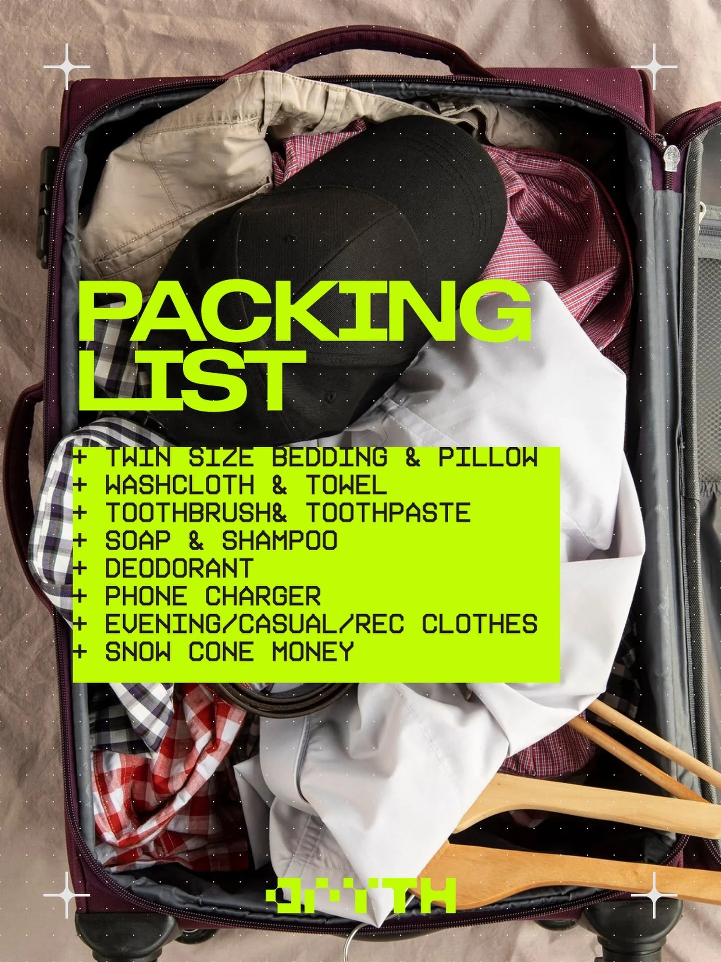 HAVE YOU PACKED FOR CAMP YET&hellip;..OR IS IT JJST US? 🧳 🪥 🧼 🧽🫨

WE CAN&rsquo;T WAIT TO SEE YOU IN REDFIELD!!! 🙌🏼

tag your friend who forgets deodorant every year&hellip;.👀
