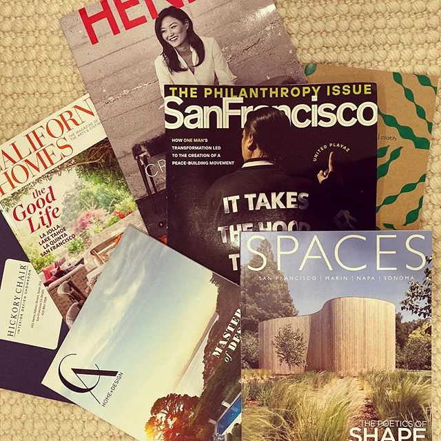 I love coming home from @sfdesigncenter with great fabric samples, tear sheets, tons of inspiration and a bunch of #sheltermagazines 🙌🏻✨