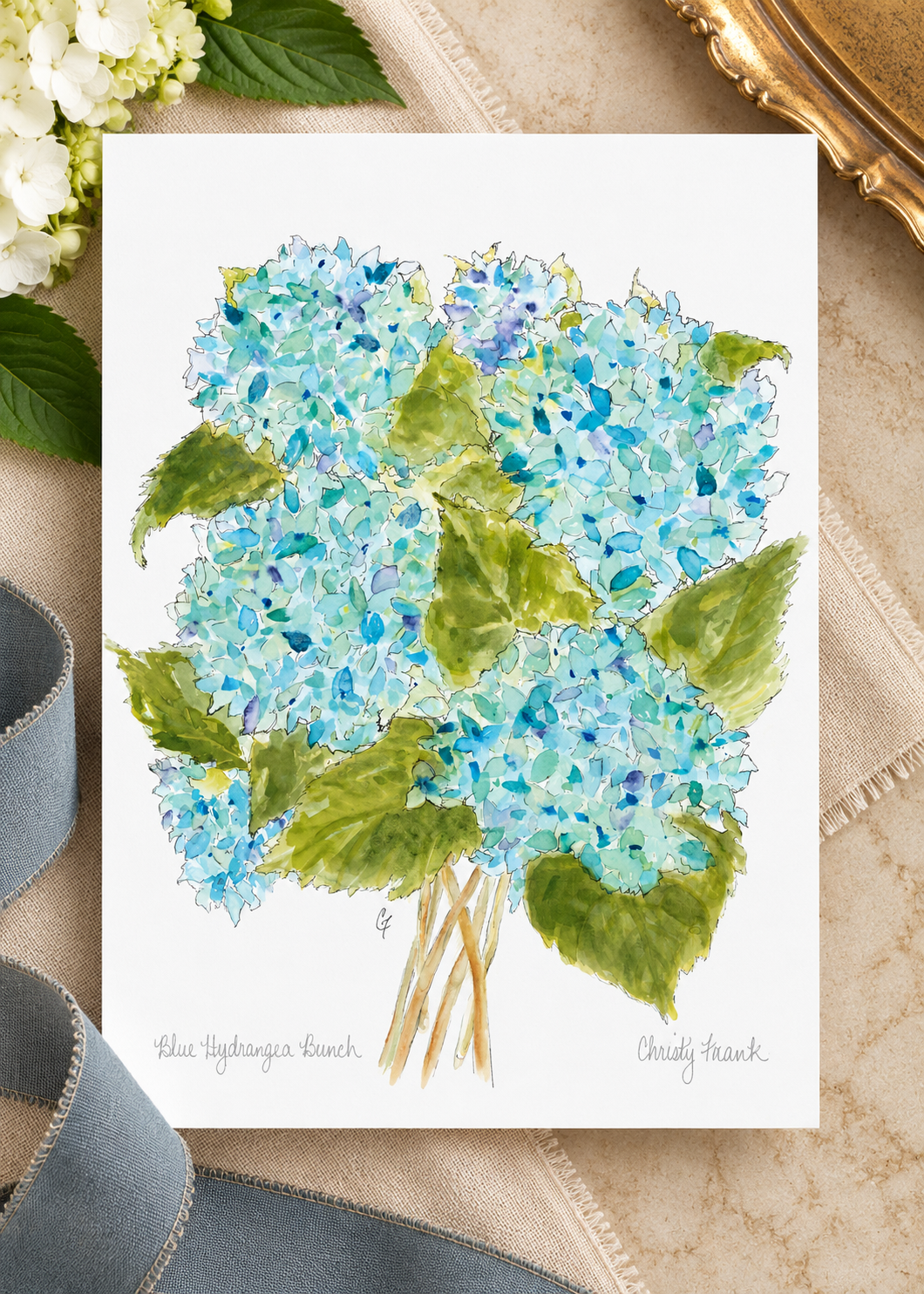 Blue Hydrangea Watercolor Print.png
