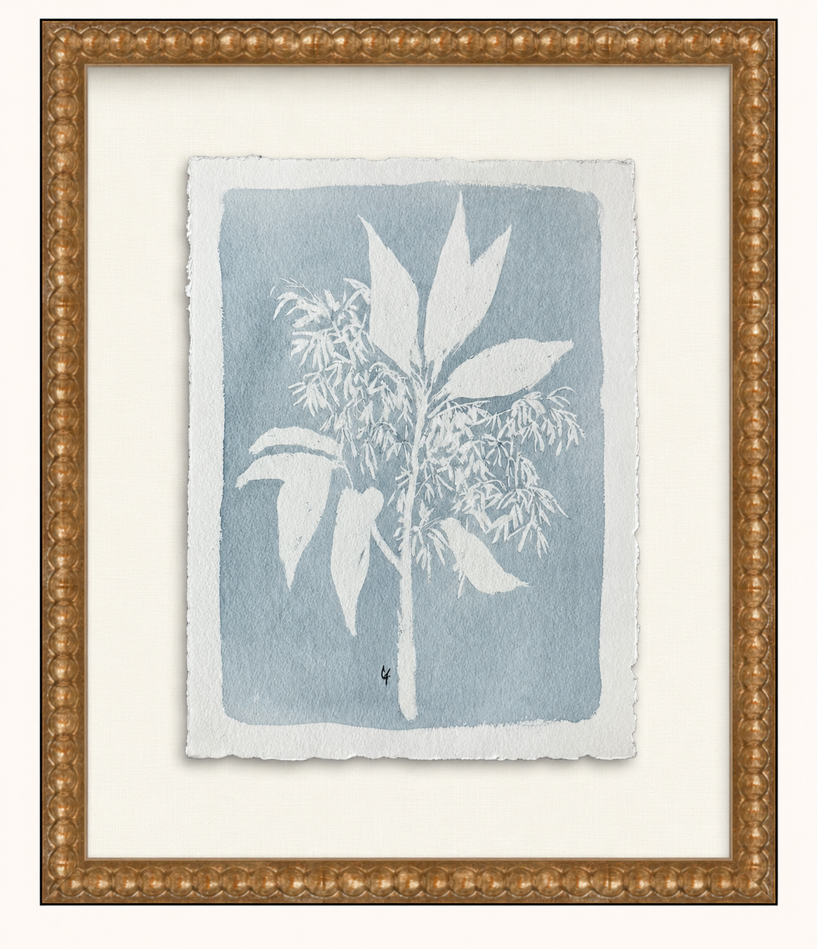 Deckled Botanical Study in Gold Frame.png