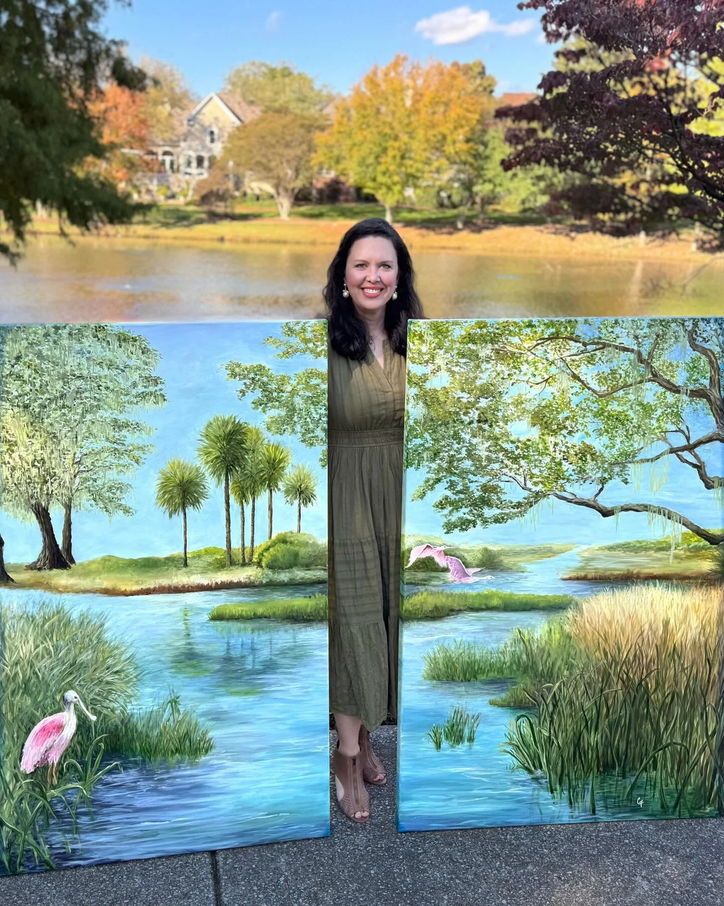 Largest diptych to date = epic push present making this a perfect ending the year with a bang🎉
What a pleasure it was to create this tranquil scene from our friends&rsquo; favorite happy place in South Carolina. I combined inspo photos given featuri