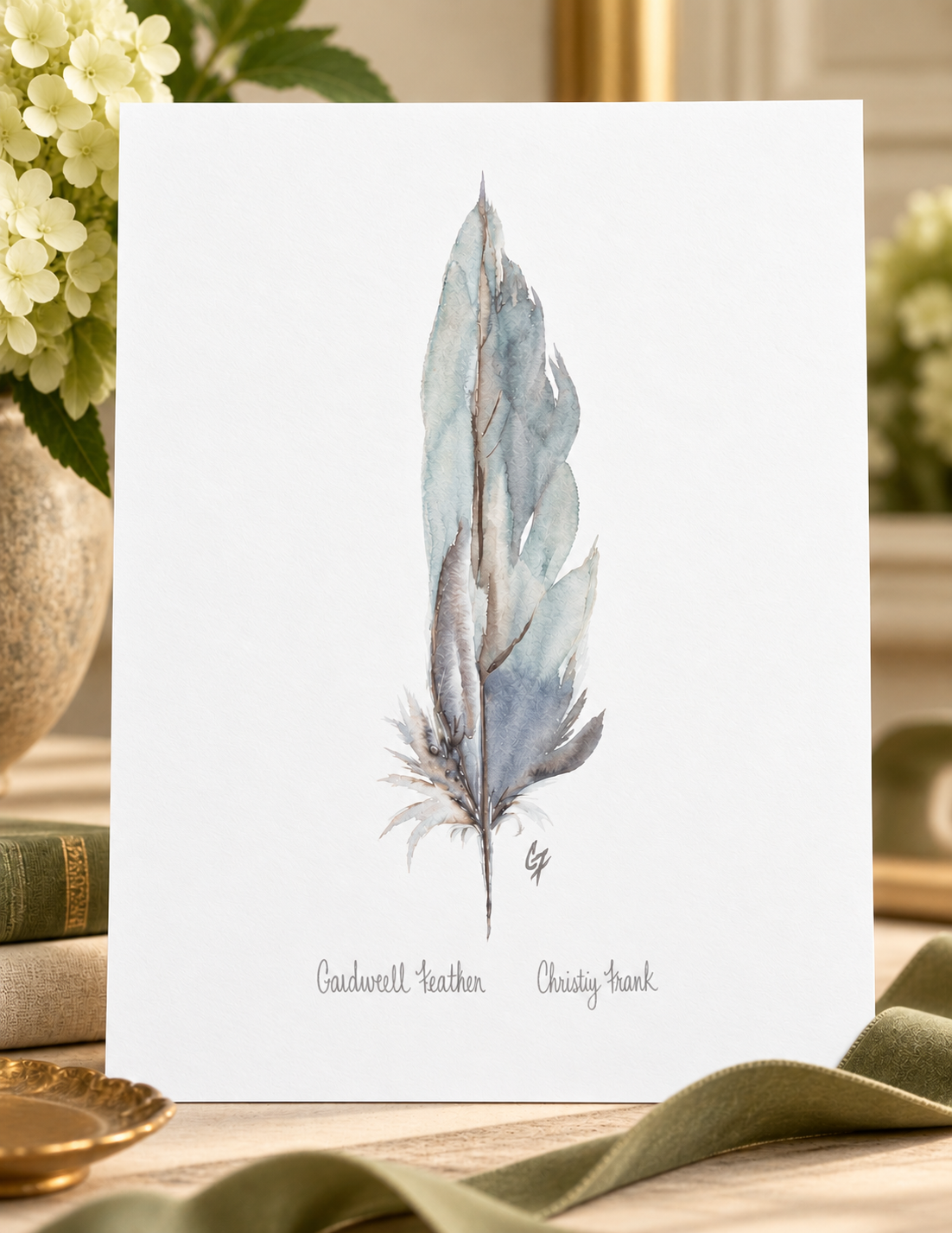 Watercolor Feather Art Print Display.png