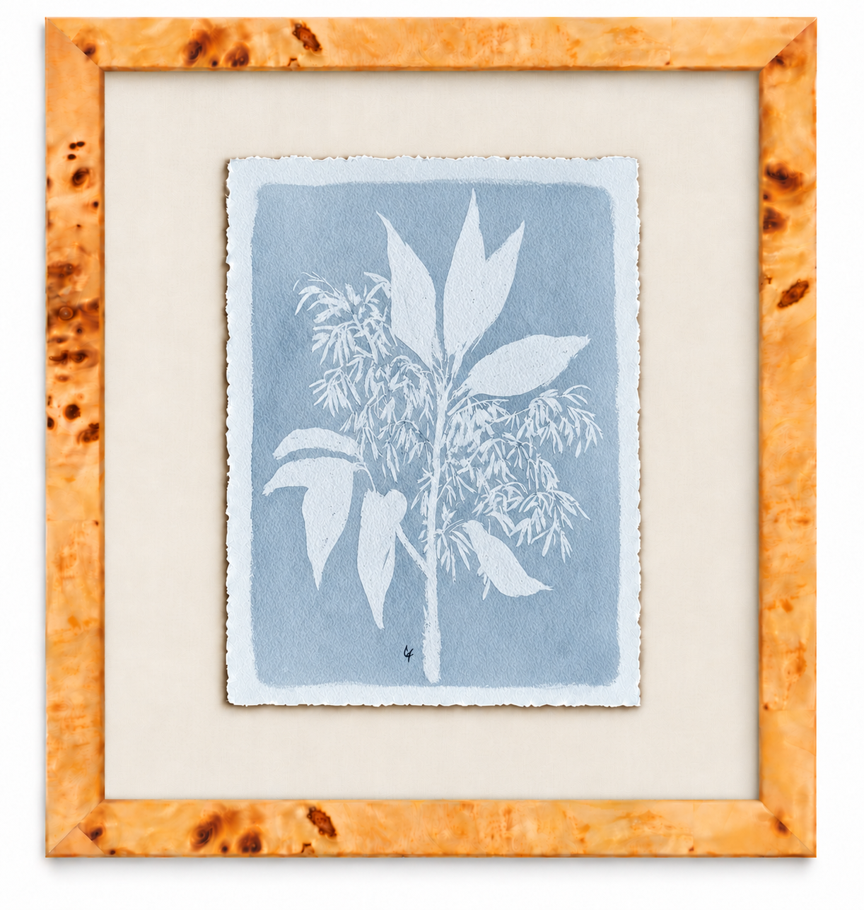Blue-gray botanical in burl frame.png