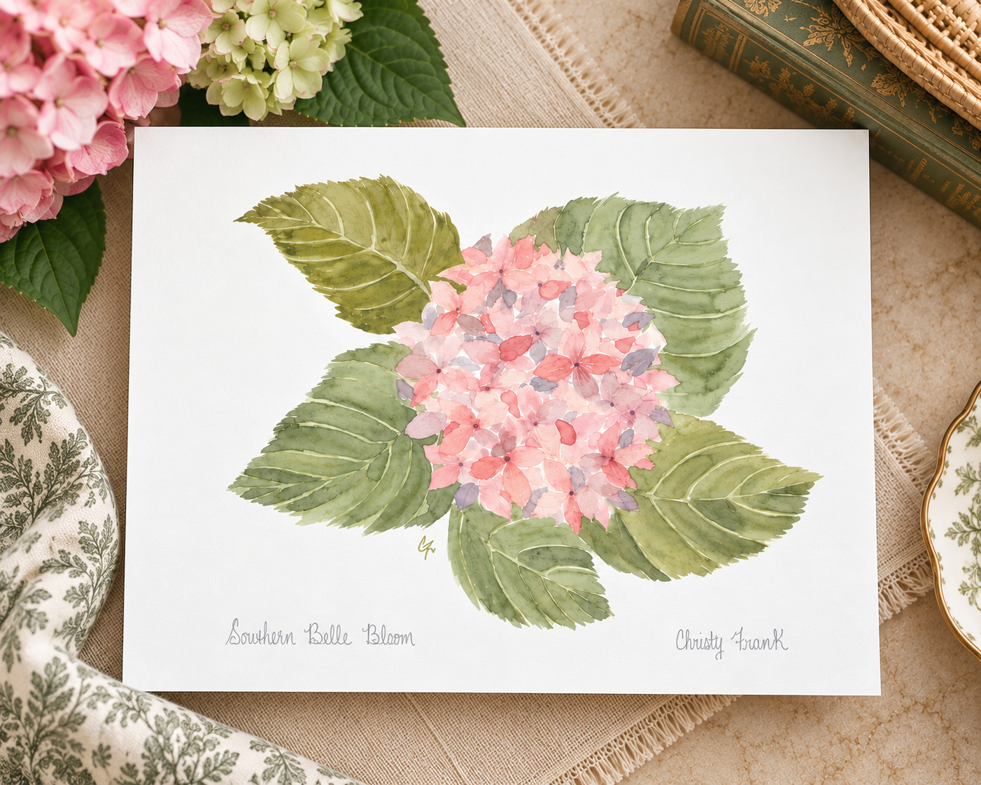 Southern Belle Hydrangea Art Print.png