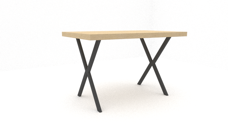 TA Shop Drawing - Cafe Table Bases - X Base - Rectangle w-top - Render PERSPECTIVE.png