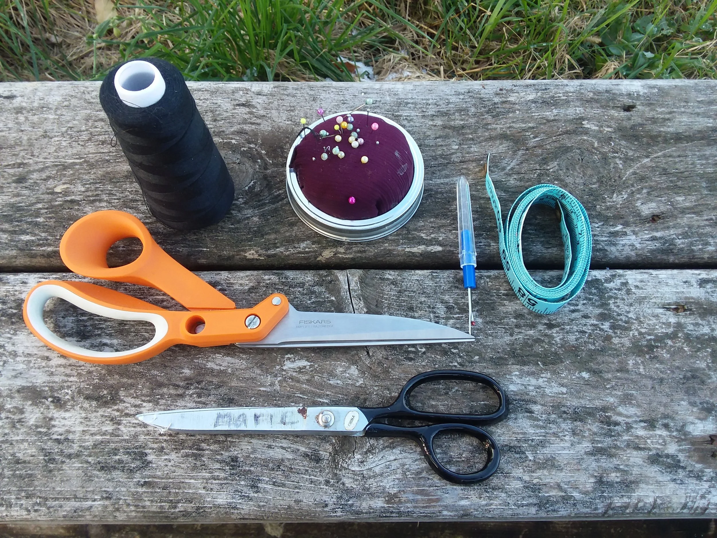 This is all you need to get started sewing (minus the fabric). In fact, it’s more than enough. Really just start with a needle, thread, and scissors and you are well on your way.