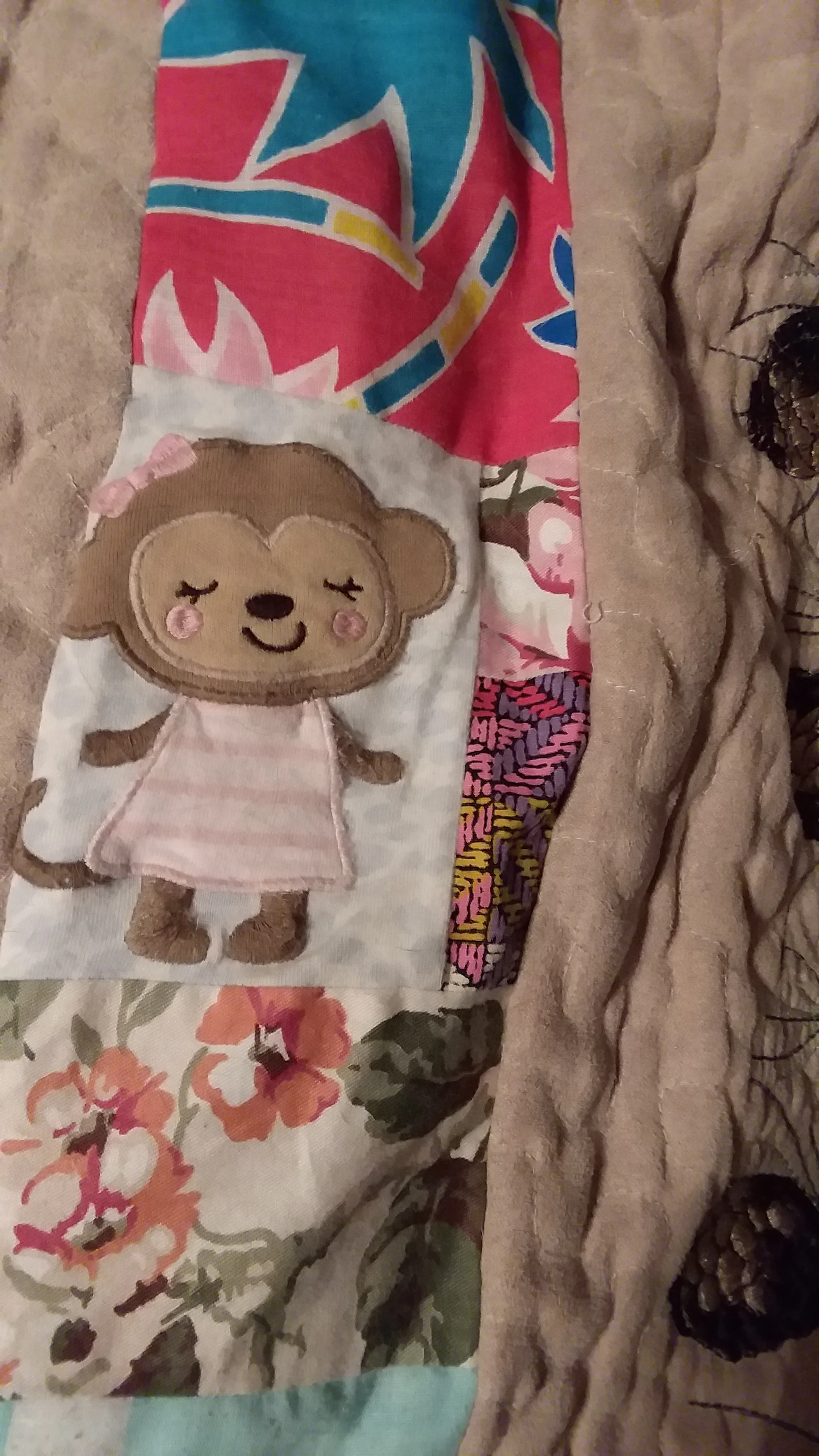 The scraps you see here are sewing scraps from a purse, pants, an apron, a dress, and an old baby onsie.