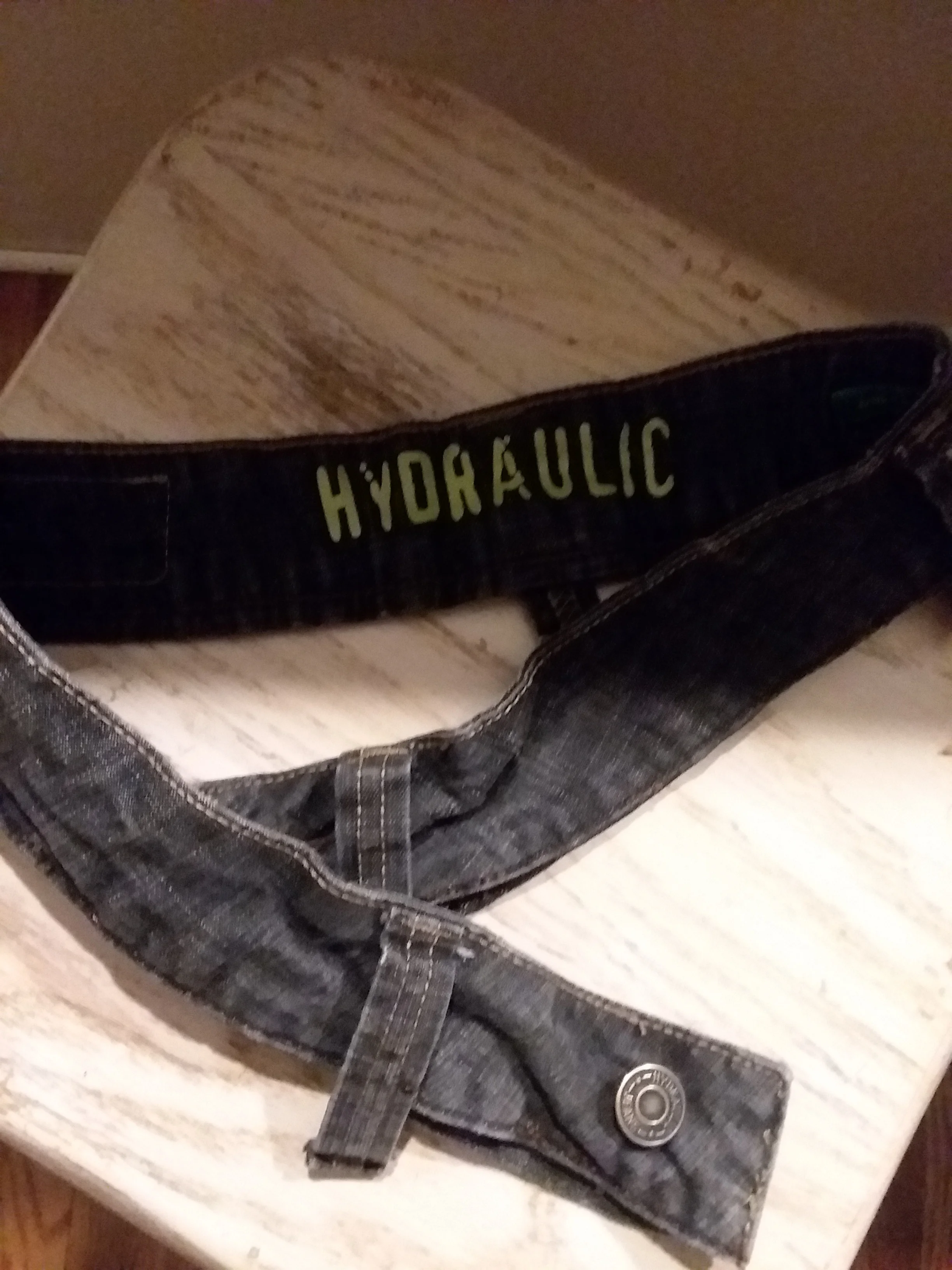 A few minutes with a seam ripper will take the button band off your too-tight low-rise jeans. I’ve saved this piece for a future project, I’m thinking a backpack strap is in order, but it may end up on a skirt.