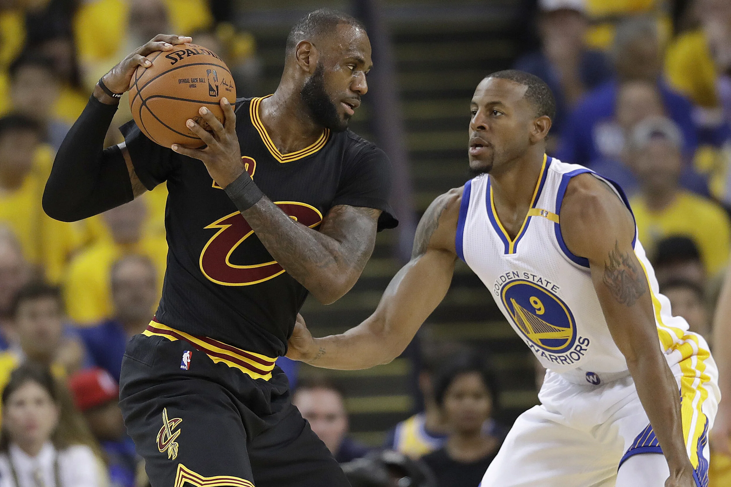 When asked about LeBron's big block, Iguodala shifts focus to Kyrie: "We take a lot from Kyrie Irving"