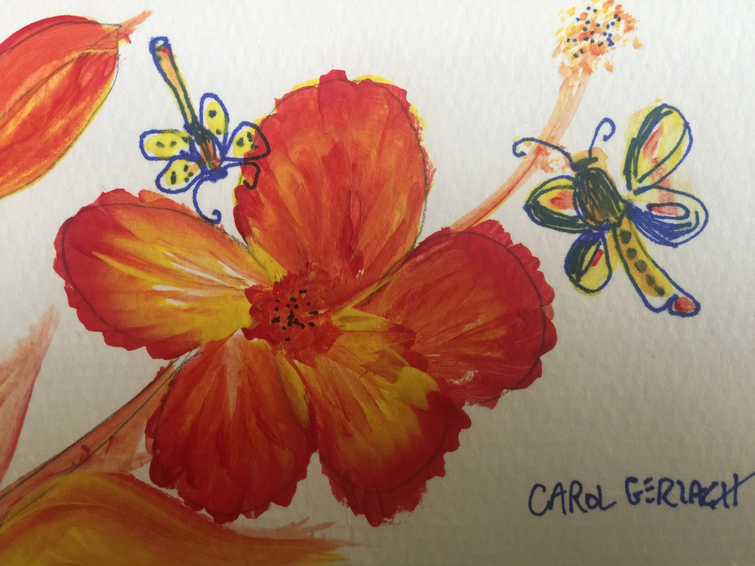 Hibiscis With Dragonflies