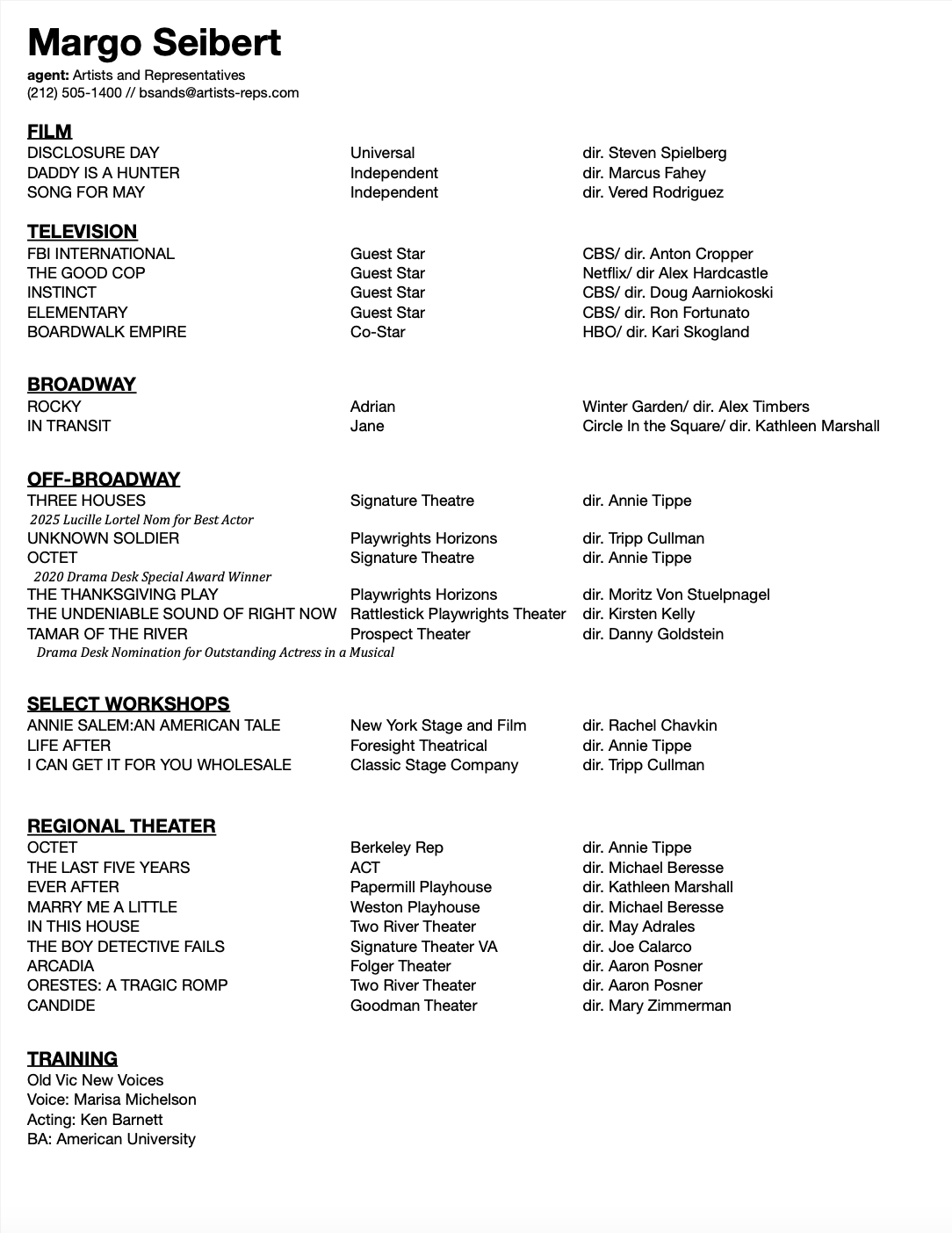Margo Seibert Resume