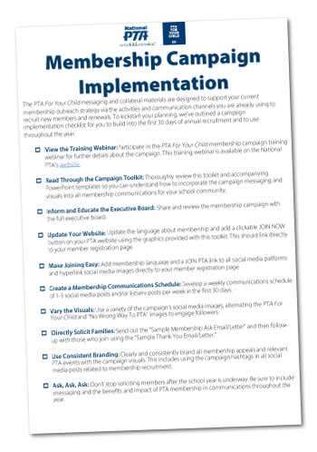 Campaign Implementation Checklist