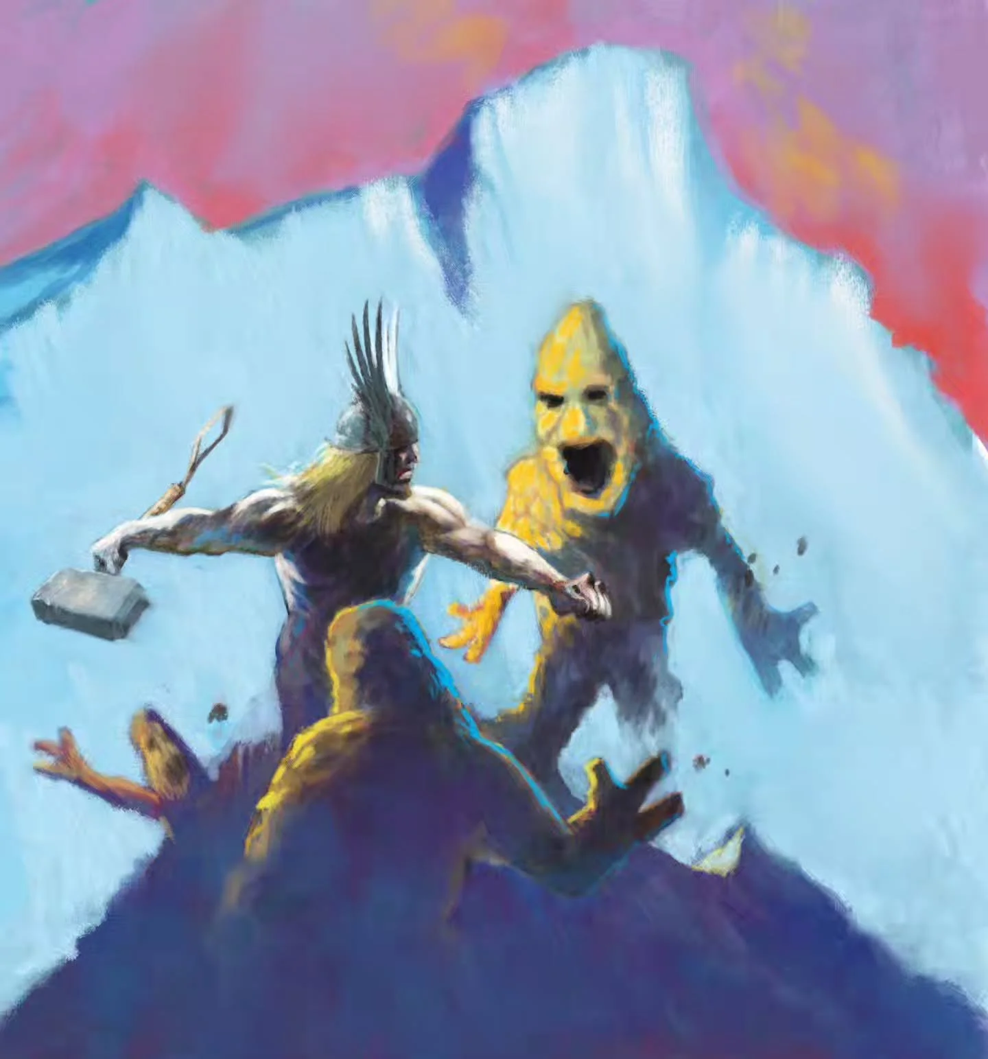 He ROCKED them in his very first at-bat!

Day 16 of #JackTober meets Frazetta  from @tom_scioli and me! 

Thor and the Stone Men from Saturn

#thor #marvel #frazetta #art