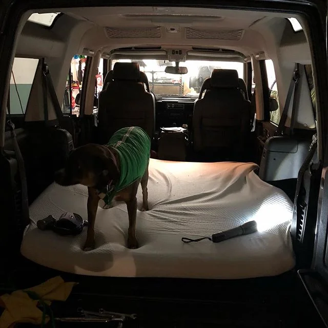 Added a foam mattress to the back of the Land Rover Discovery II. Going on an adventure soon! #landroverdiscovery #landrover