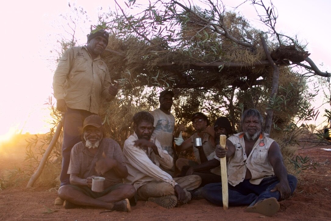 Kunawarritj and Kiwirrkurra rangers at pujiman camp.jpeg