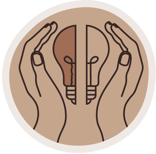 Icon representing confidence through two-way learning, building skills and knowledge in both Martu and Western contexts.