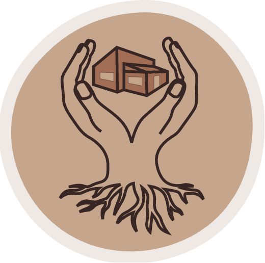 Icon representing strong communities, supporting wellbeing, opportunity and improved living conditions for Martu families.