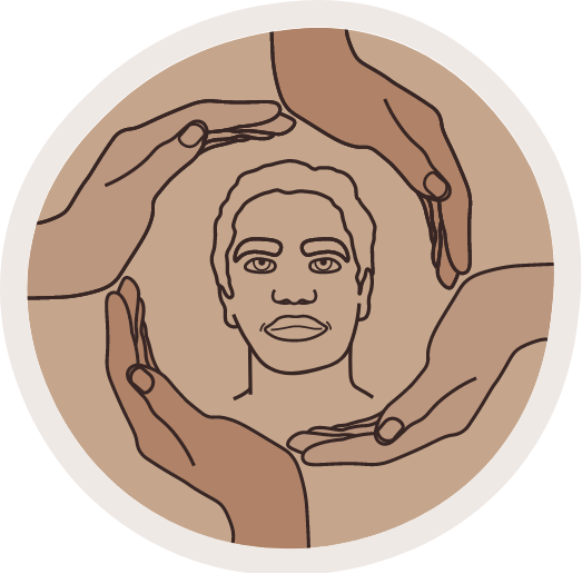 Icon representing returning to community and reconnecting with family, culture and Country.