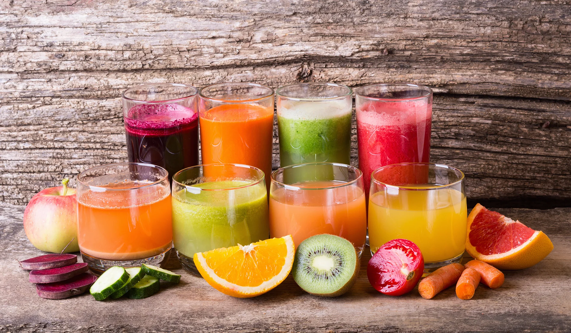 FreeGreatPicture.com-53701-a-line-of-fruit-juice-and-fruit-and-vegetables.jpg