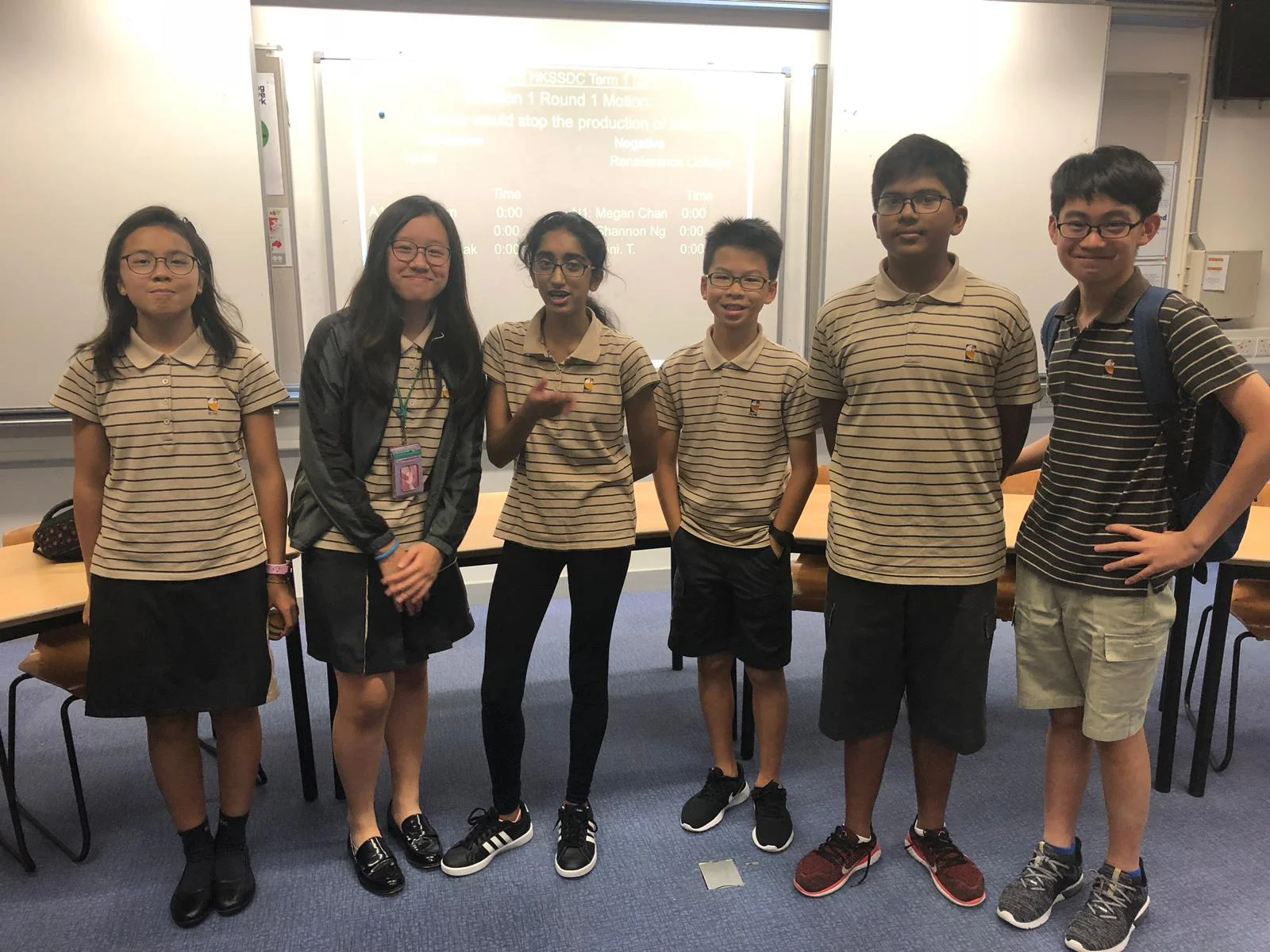 From left to right: Shannon Ng, Megan Chan, Mini Thirumalai A., Lucas Li, Tanush Agarwal, Daniel Cheung