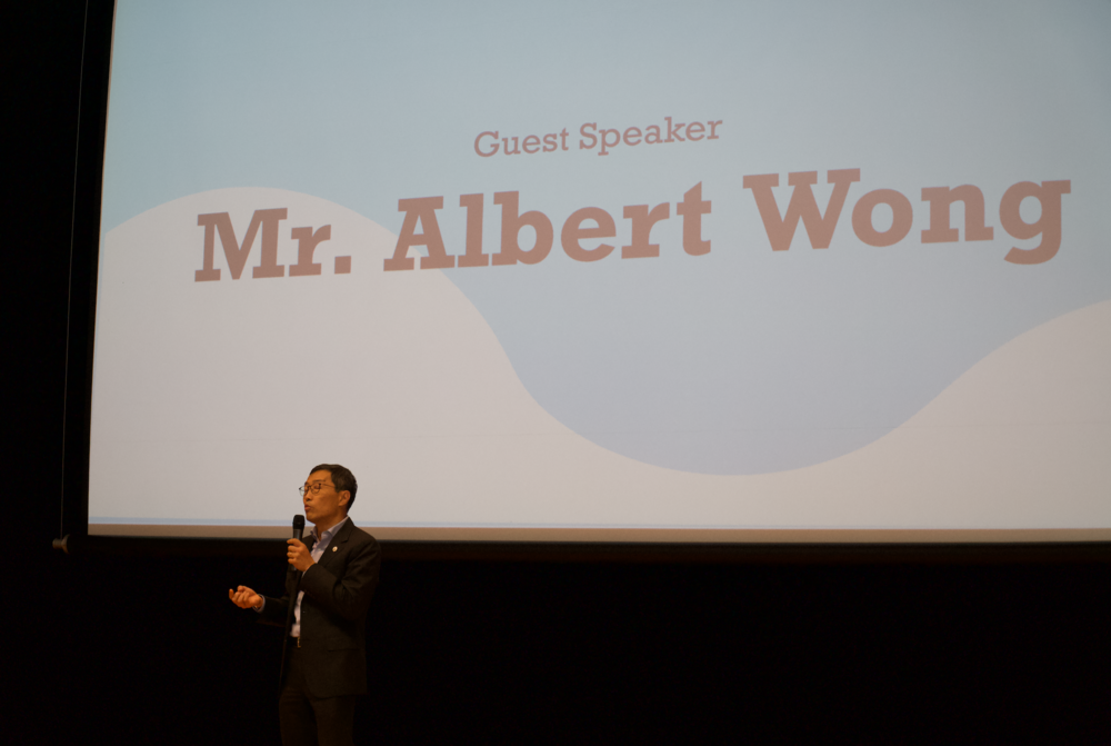  Mr. Albert Wong presenting his opening speech // Image Credits: Nathaniel John 