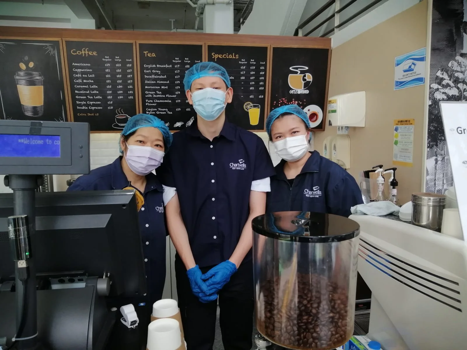 Chartwells staff and the Blue Team tackle Covid