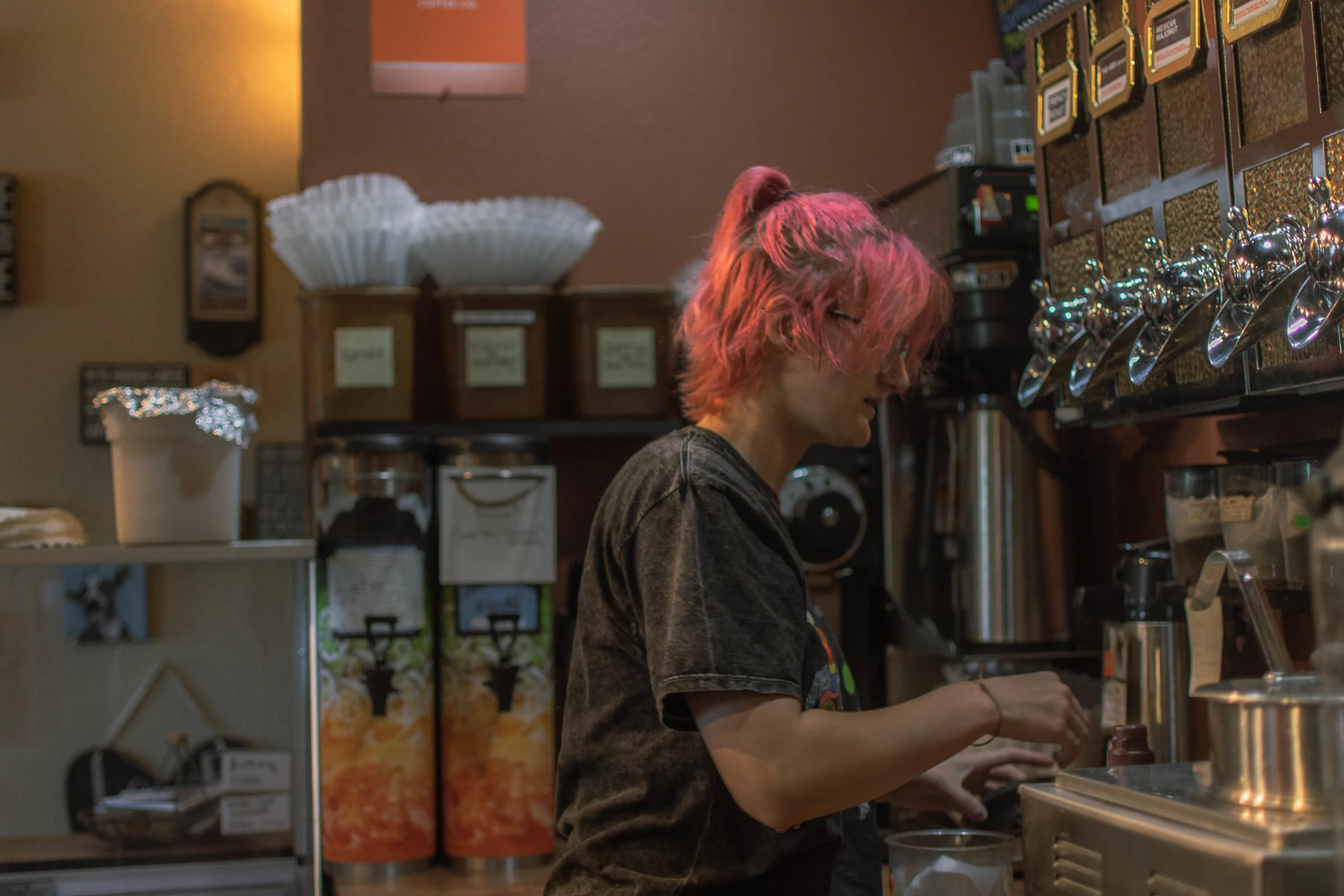 Jenna Merritt, an employee at Evenbean and local high school student