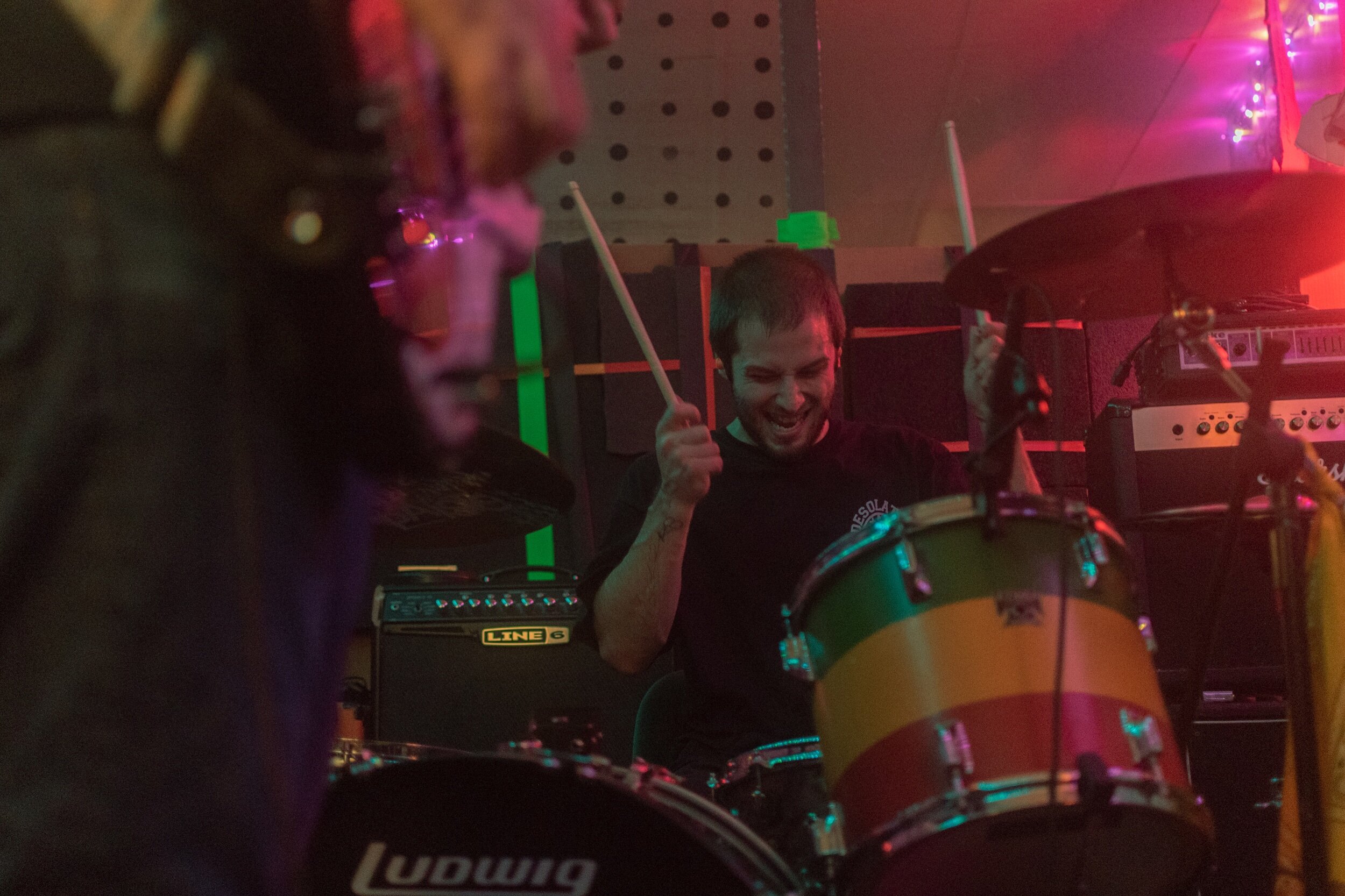 Chance getting busy on the drums