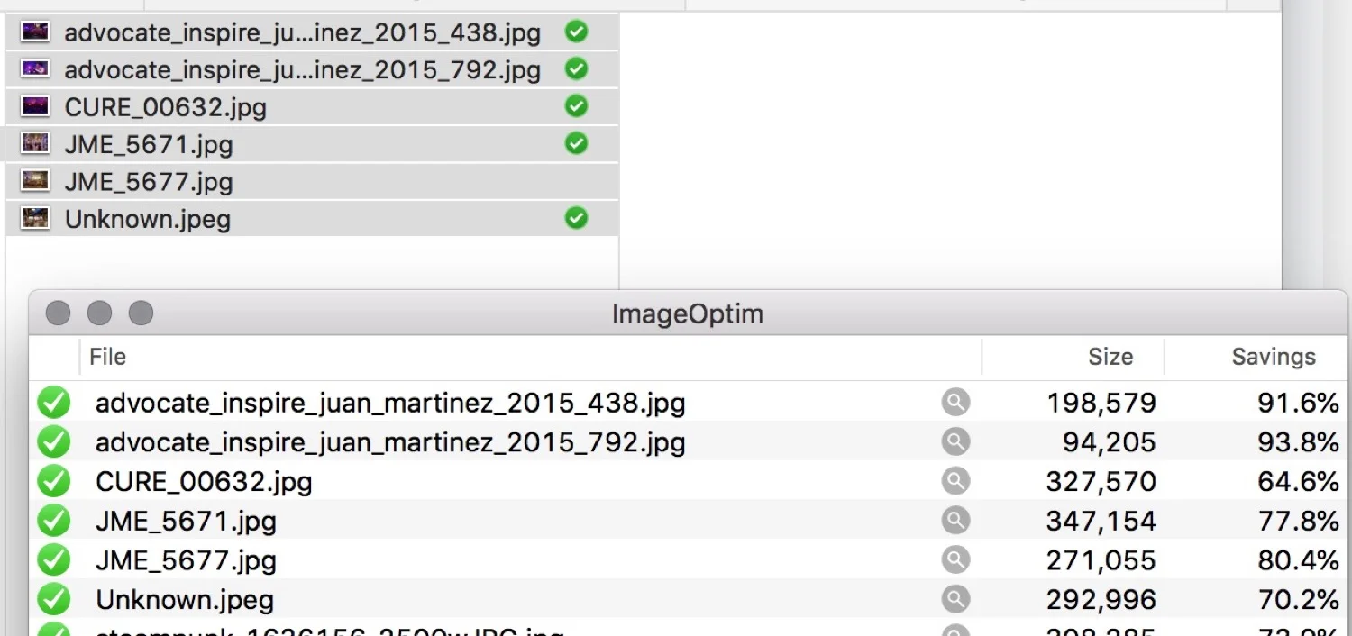 Running through ImageOptim