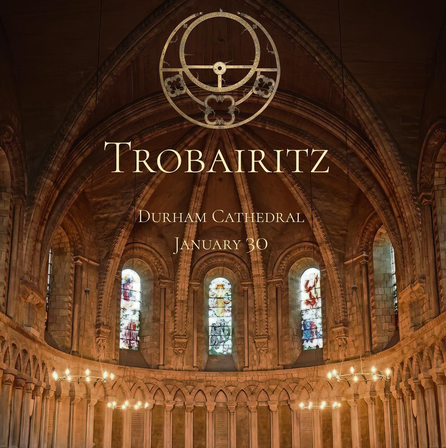 CONCERT ALERT! 

We are absolutely thrilled to announce our up and coming concert at Durham Cathedral on the 30th January! This special event celebrates the legacy of the female troubadours, the trobairitz, and traces the mystical path of Gnosticism,
