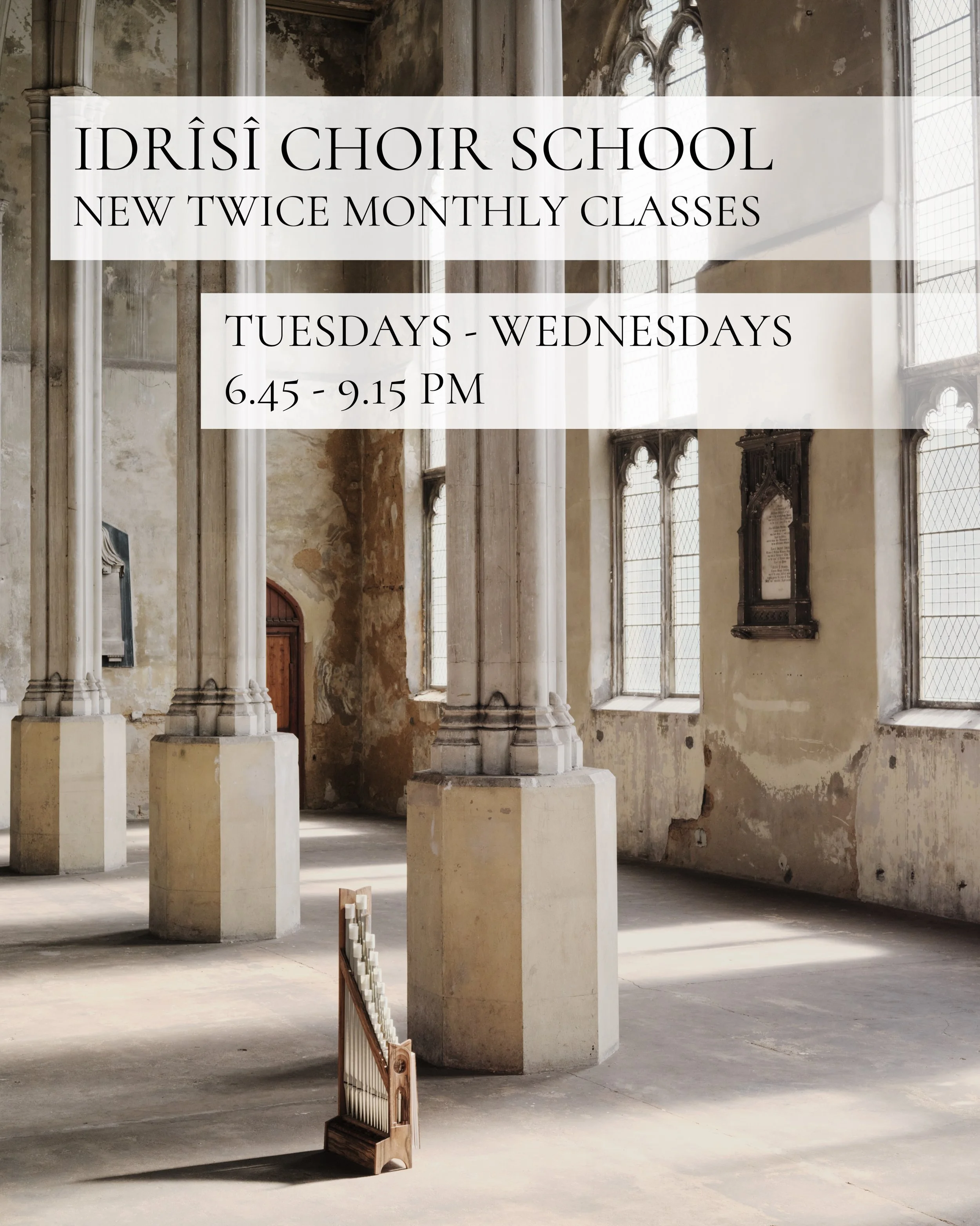 New Choir School cohorts open this September 🤍

Tuesday and Wednesday evenings, twice a month near Liverpool Street, exploring medieval and Mediterranean vocal traditions, early notation, ornamentation and polyphony.

Join the waiting list via the l
