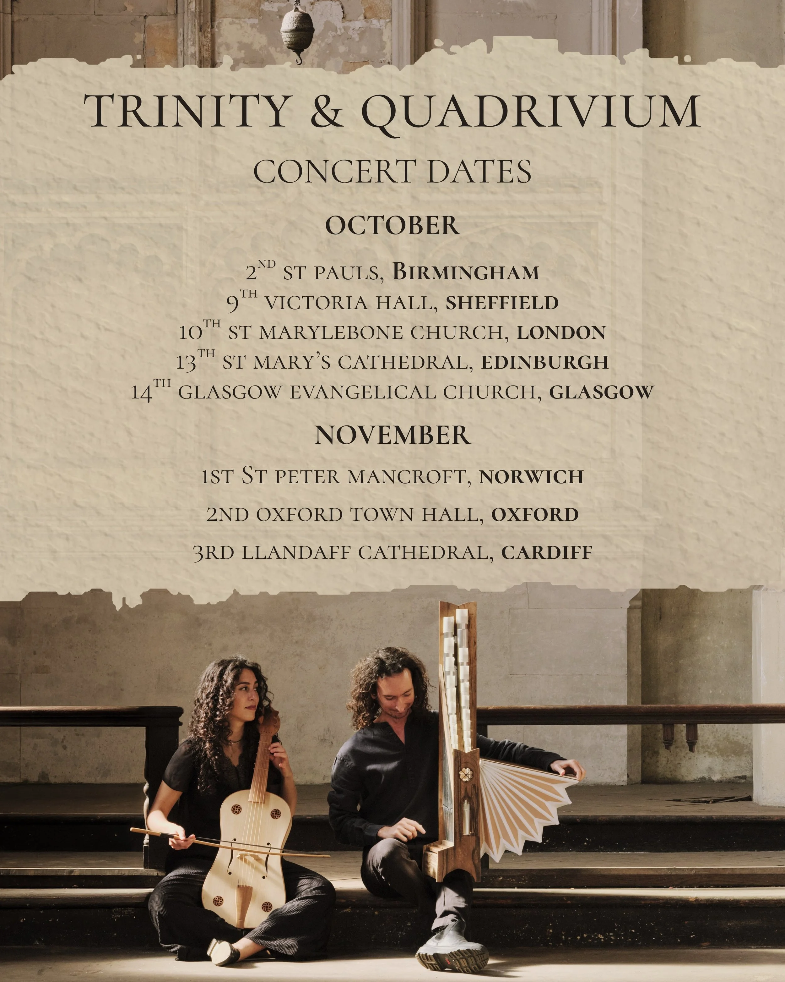 Trinity &amp; Quadrivium returns this autumn ✨

Described as &ldquo;a brilliant and vibrant evening&rdquo;, with &ldquo;soaring and beautiful sounds&rdquo; creating &ldquo;a serene, hypnotic and reverent soundscape&rdquo;.

A virtuosic concert of med