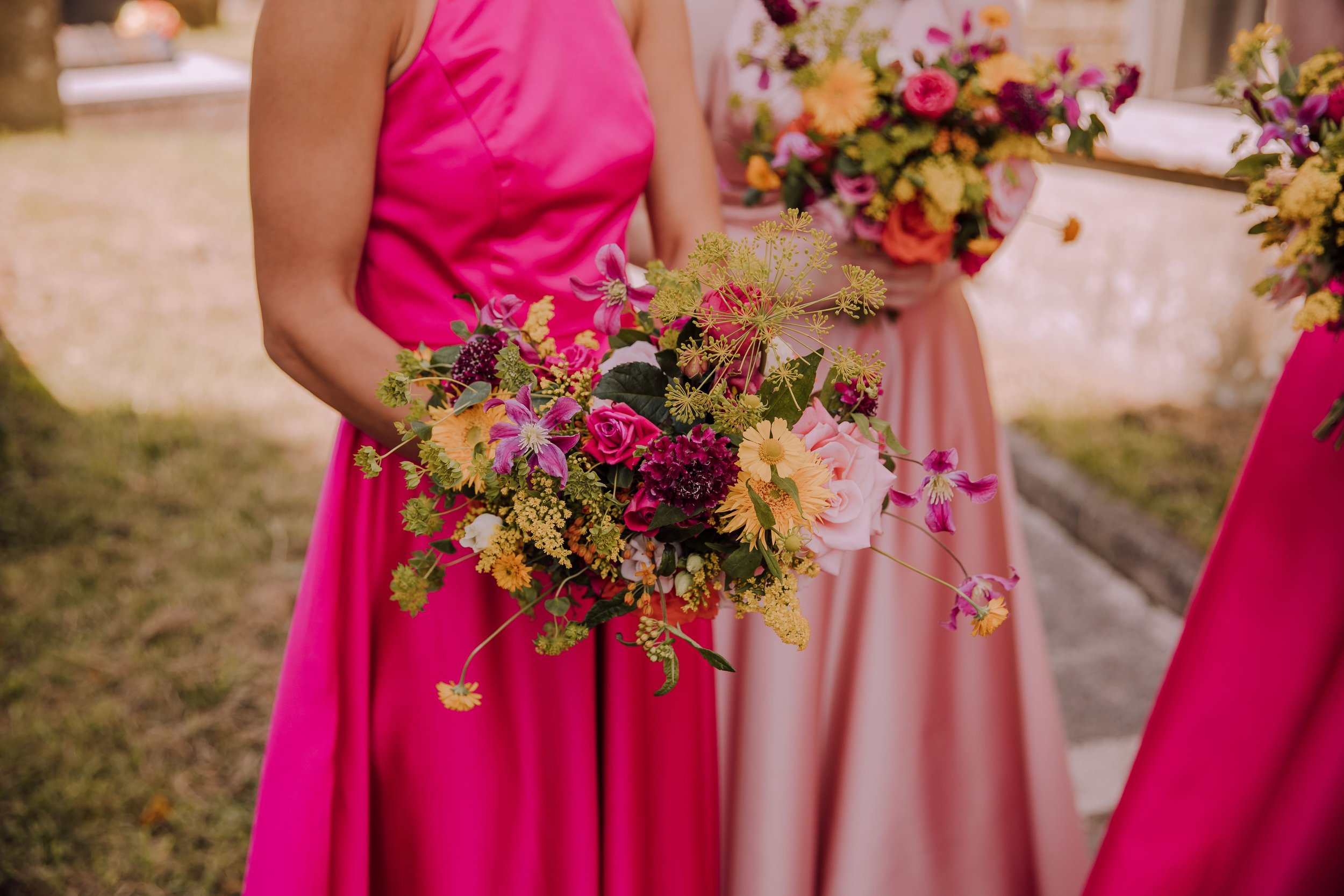 Colourful summer bridesmaid wedding flowers.jpg