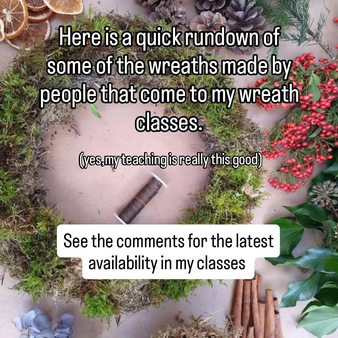 I guarantee you will NOT be disappointed by the wreath you create AND you will leave feeling beautiful festive.

The classes are held in Cardiff, Creigiau Scout Hut 
Cost just &pound;49.50 

My latest availability:
Saturday 29th November 11-1 - 2 spa