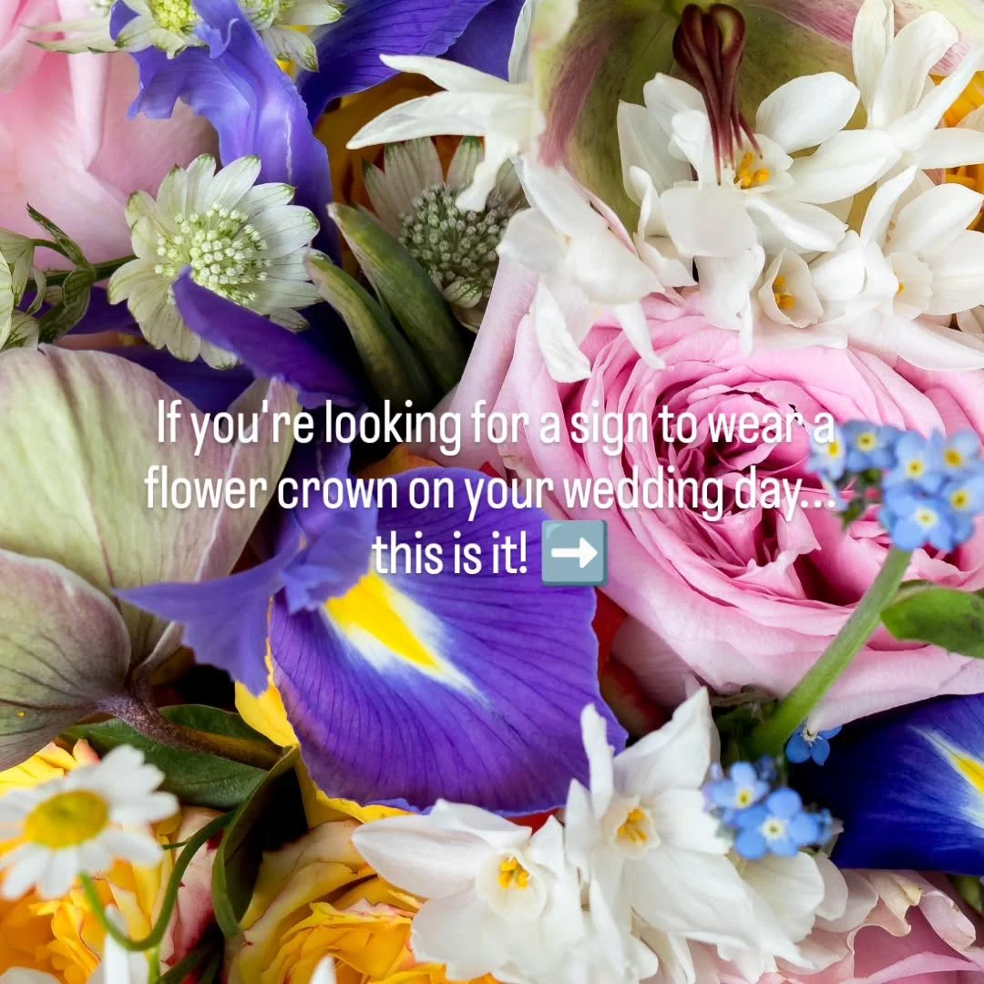If you're looking for a sign to wear a flower crown on your wedding day... this is it!

I absolutely loved designing for this colorful spring celebration. 
The brief was colourful, romantic, and fun, and I think we nailed it with this crown.

Which i
