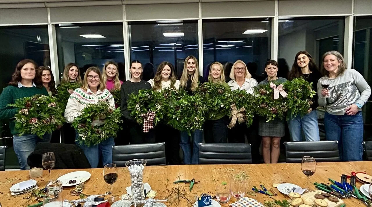 Christmas Team Building Activity Cardiff: Wreath Making Workshops for Businesses