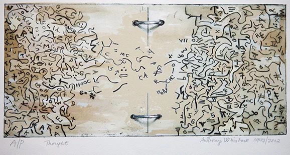 Thought 1997-2002, 16.5 x 35 cm, hand tinted digital print