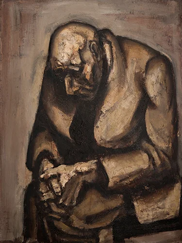 Old Man Resting 1959, 122 x 92 cm, oil on board