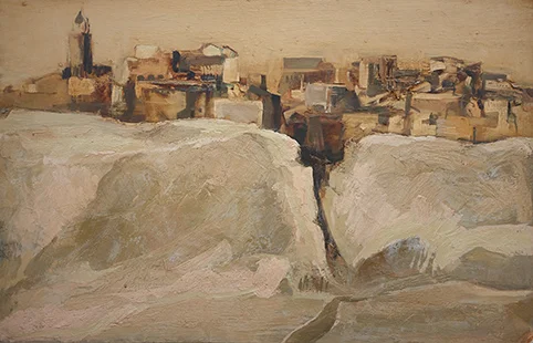 Chiclana De La Frontera 1963, 33 x 51 cm, oil on board