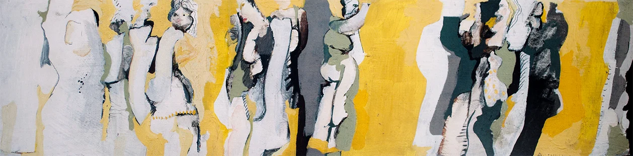 Yellow Dancers 1965 12 x 50 cm, oil on board