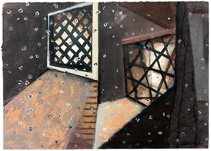Mirrored Interior With Dust Particles II 1993-4, 31 x 43 cm, work on paper