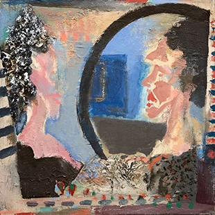 Woman And Mirror 1989-1990, 36 x 36 cm