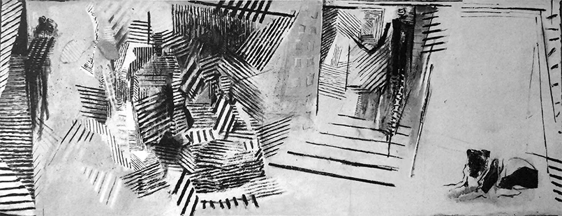 Interior with Dog 1984-5, 173 x 459 cm