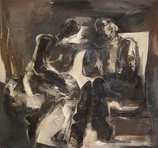 Two Seated Figures 1961, 180 x 180 cm